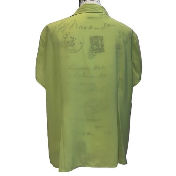 KC Studio Lime Green Careerwear Blouse Size XL - Picture 2 of 8